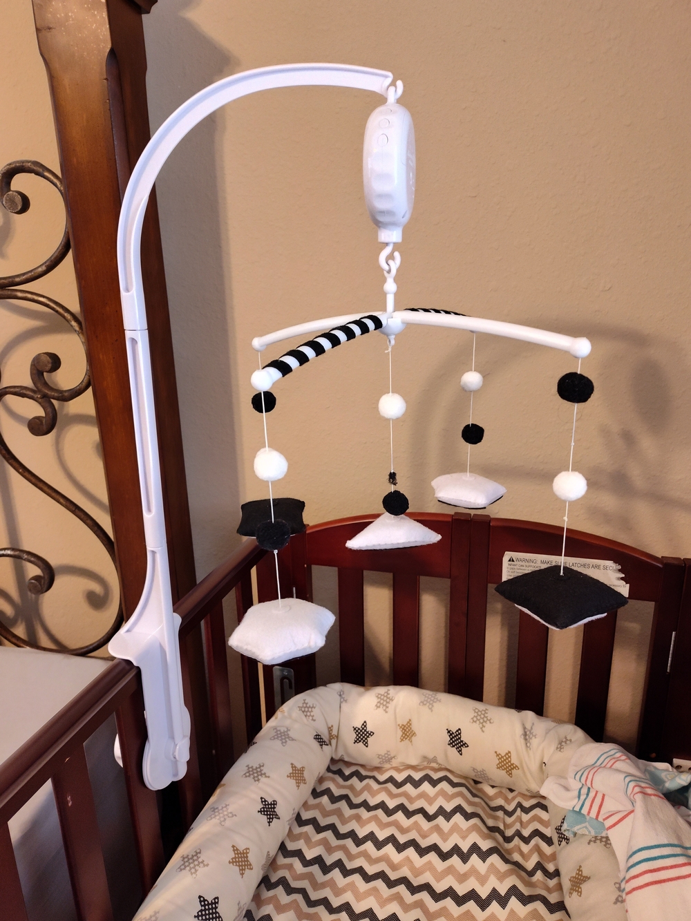 White and Black Hanging Nursery Mobile - Home Accents